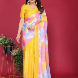 yourwish Satin Block Print Saree-picture-5