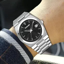 SPENCHER Men Analogue Multi Function Watch SW Sapphire Black Dial Date Chain Watch- image 2