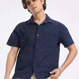 glitchez Abstract Design Patch Pocketed Shirt-image-69
