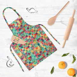 ArtzFolio Green & Red Printed Cotton Aprons-16