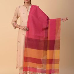 JAYPORE Colourblocked Cotton Dupatta-image-14