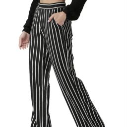 Style Quotient Black & White Striped Trousers-image-48
