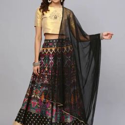 Juniper Black Lace Border Dupatta-image-66