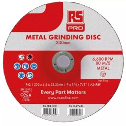 RS PRO Aluminium Oxide Grinding Disc 230mm x 6.5mm Thick P120 Grit 1 in pack, 1849231-image-61