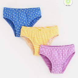 Honeyhap Premium Cotton Elastane Striped Stretchable Hipster Panties with Silvadur Antimicrobial Finish Pack of 3 - Purple & Blue-image-98