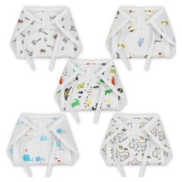 Moms Home 100%Organic Cotton Baby Unisex Muslin Nappies Pack of 5 - Multicolour-18