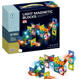 NEGOCIO Light Magnetic Tiles Building Blocks Transparent 3D Clear STEM Educational Magnetic Creative Gift Toys Multicolour - 49 Pieces-34