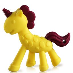 LuvLap Silicone Teether Unicorn Design With Textured Surface - Yellow & Purple-21