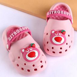 Oh! Pair Back Strap Closure Clogs With Teddy Applique - Pink-image-76