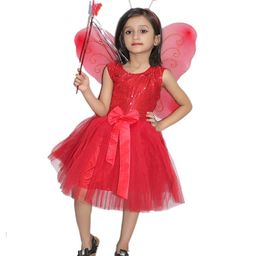 Kaku Fancy Dresses Butterfly Costume Set - Red-image-66