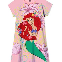 Wear Your Mind Disney The Little Mermaid Featuring Half Sleeves Ariel Printed Dress - Pink-image-55
