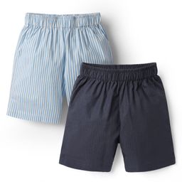 Rikidoos Cotton Pack Of 2 Striped Boxers - Navy & Sky Blue-image-93