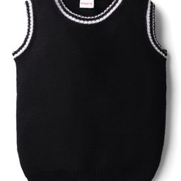 Babyhug Knit Sleeveless Solid Color Pullover Sweater Vest - Black-image-77
