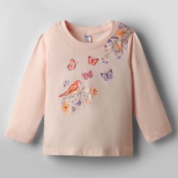 Tango Single Jersey Knit Full Sleeves T-Shirt with Butterfly Print - Peach-image-38