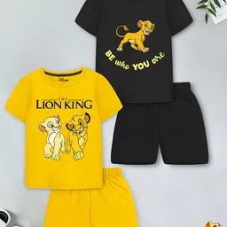 Disney By Miss and Chief Boys Pack Of 2 Lion King Printed Short Sleeves T-shirt & Shorts-image-75