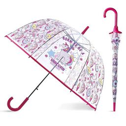 CHAATEWALA Born To Be A Unicorn Text & Unicorn Printed Dome Umbrella - Multi Colour image 2