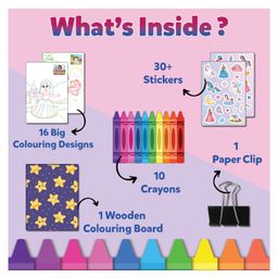 Little Berry My First Colouring Kit for Kids - Unicorn and Princess | Colouring Set with Crayons & Stickers (Multicolour) image 2