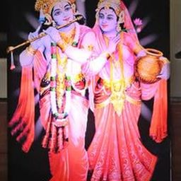 SOMIL Multicoloured Radha Krishna Printed Rectangular Wood Wall Lamp-image-25