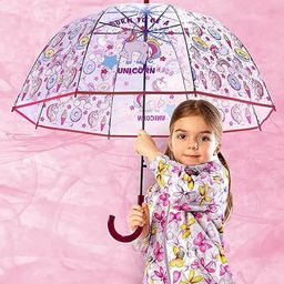 CHAATEWALA Born To Be A Unicorn Text & Unicorn Printed Dome Umbrella - Multi Colour image 4