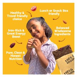 tots and moms foods Tots & Moms Kid-friendly Protein Bars for KidsChoco flavored Dates & Nuts, Pack of 3 | 3.5g Protein per Bar | Cocoa for Antioxidants & Oats for Fiber | Perfect Option for Healthy Snacking | (25g X 6) 150g - Each image 5