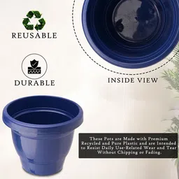Kuber Industries Red & Blue Set Of 6 Plastic 2-Layer Planters image 4