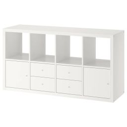 ikea kallax Shelving unit with 4 inserts, white, 147x77 cm-picture-30