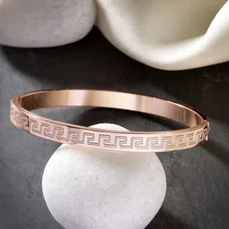 The Roadster Lifestyle Co Men Rose Gold-Plated Kada Bracelet-image-80