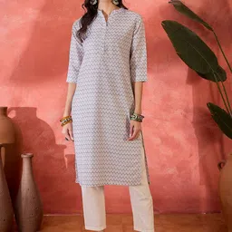 Sangria Printed Straight Fit Kurta-image-40