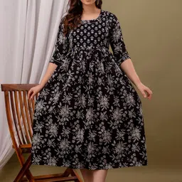 Moda Rapido Women Floral Printed Thread Work Maternity Anarkali Kurta-picture-16