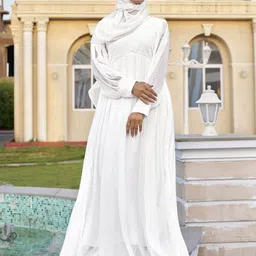 SARINKU Women Solid Abaya Georgette Fit & Flare Maxi Dress-image-39