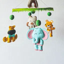 BABBLE WRAP Blue & Green Hand Stitch Crib Cot Mobiles-49