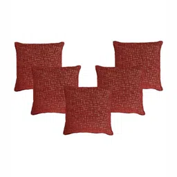 Saral Home Maroon 5 Pieces Geometric Square Cushion Covers-image-66