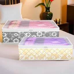 Kuber Industries Grey & Yellow 2 Pieces Multi-Utility Organisers-16