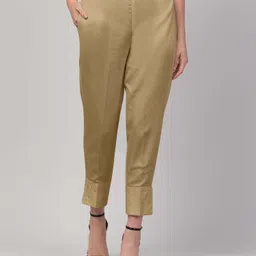FLOREOS Women Textured Embroidered Comfort Easy Wash Trousers-picture-15