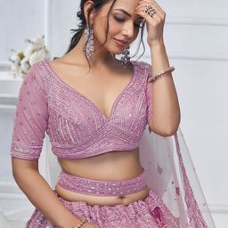 ODETTE Embellished Sequinned Semi-Stitched Lehenga & Unstitched Blouse With Dupatta image 4