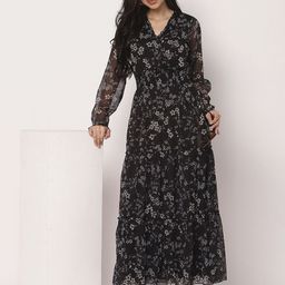 Moomaya Floral Print Fit & Flare Maxi Dress-image-53