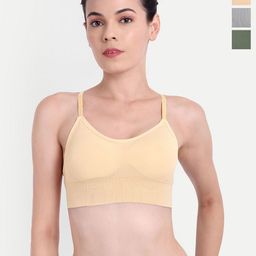 Trulymart Pack Of 3 Solid Full Coverage Lightly Padded Rapid Dry Regular Push Up Bra-picture-8