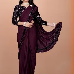 HARIOM FASHION Ruffled Border Saree-picture-13