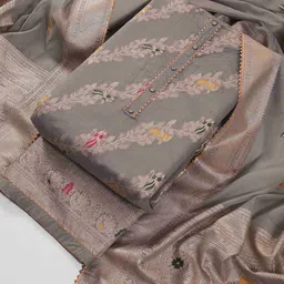 TAVAS Art Silk Unstitched Dress Material-26