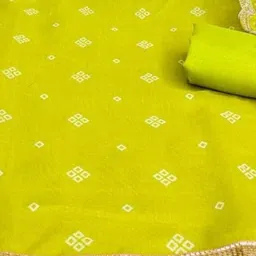 KALINI Green Chanderi Cotton Digital Print With Coding Work Unstitched Dress Material-image-84