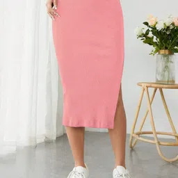 Stylecast X Slyck Women Solid A-Line Midi Skirt-image-81