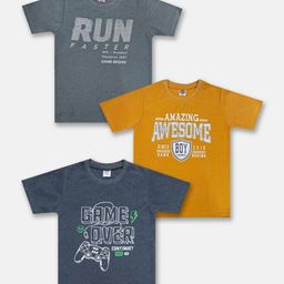Here&Now X Game Begins Boys Set of 3 Assorted Printed T-shirts-15