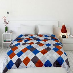 Threadwear Multicoloured Geometric Woollen 210 GSM Double Bed Blanket-image-4
