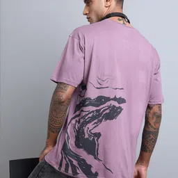 encore by INVICTUS Typography Printed Drop-Shoulder Sleeves Cotton Oversized T-shirt-image-68