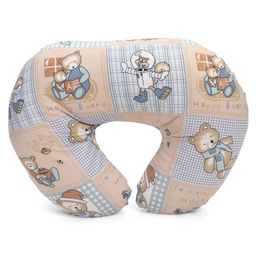 Babyhug Cotton Feeding Pillow Teddy Bear Print - Blue-image-74
