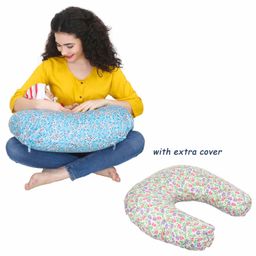 Nene Nursing Pillow with Two Pillow Covers - Blue White-image-43