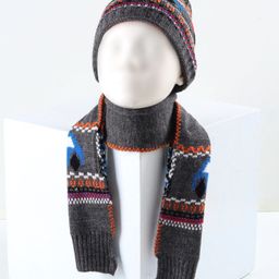 Babyhug Woollen Cap & Muffler Grey - Cap Diameter 10.5 cm-picture-19