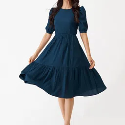 Jash Creation Applique Crepe Fit & Flare Maxi Dress-image-32