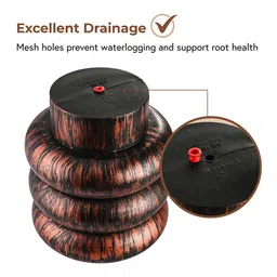 Kuber Industries Brown & Black Rust Ring TexturedPlanters image 4