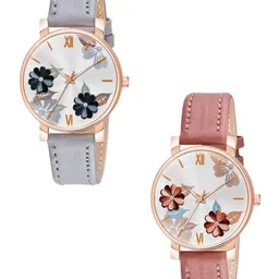 THE SHOPOHOLIC Women Pack of 2 Printed Dial & Leather Straps Analogue Watch K-G-P-picture-20